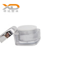 15g 30g 50g Empty sliver clear square round cap plastic container cosmetic acrylic packaging cream jar for skin care